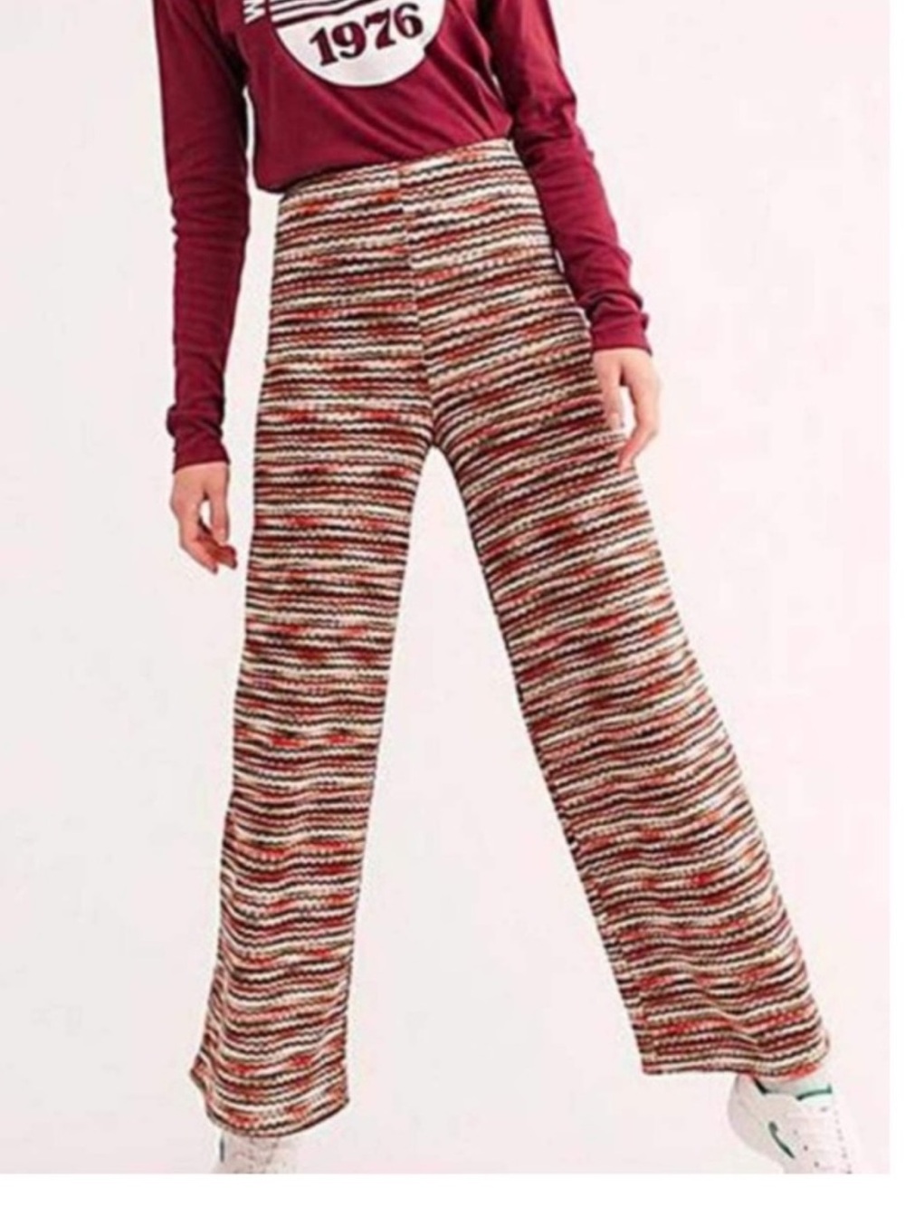 Free People Wide Leg Knit Stripe Pants in Montery NWT Size XS